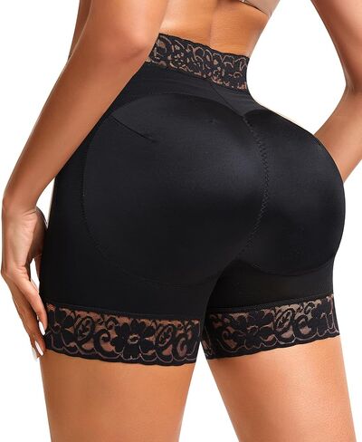 DERCA Padded Underwear for Women Butt Lifting Shapewear Booty Pads Hip Enhancer Lace Boyshorts in Saudi Arabia