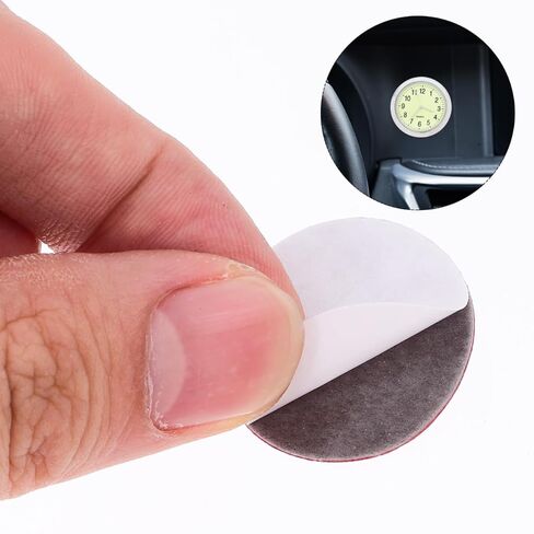 Stick On Car Clock Mini Round Automotive Clock Adhesive for Dashboard for Car Interior and Vehicle Accessories in Saudi Arabia