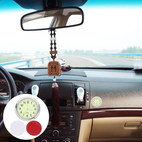 Stick On Car Clock Mini Round Automotive Clock Adhesive for Dashboard for Car Interior and Vehicle Accessories in Saudi Arabia