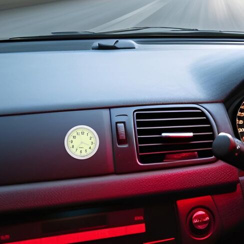Stick On Car Clock Mini Round Automotive Clock Adhesive for Dashboard for Car Interior and Vehicle Accessories in Saudi Arabia