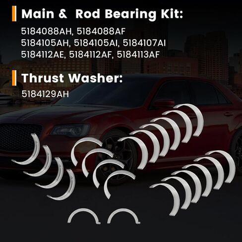 3.6L Crankshaft Bearings Kit Compatible with Jeep Wrangler Grand Cherokee 2012-2018, Fit for Chrysler 200 300 2011-2020, Fit for Dodge Ram 1500 ProMaster Challenger Charger 2011-2021 in Saudi Arabia