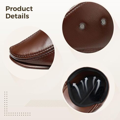 Men's Winter Brown Leather Newsboy Hat, Adjustable Hunting Cap with Concealed Ear Flap, Fits 22.4 to 23.6 in in Saudi Arabia
