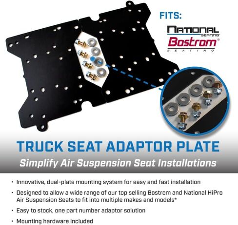 CVG Truck-Tough® Adaptor Plate Kit – Universal Air Suspension Seat Mount for National & Bostrom Hi-Pro Seats | Fits Peterbilt, Kenworth & International Trucks (See Guide) | Easy Install with Hardware in Saudi Arabia