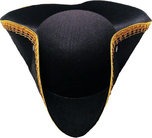 Tricorn Colonial Hat Halloween Pirate Hats Men Captain Hat Musketeer Hats Masquerade Party Revolutionary War Costume in Saudi Arabia