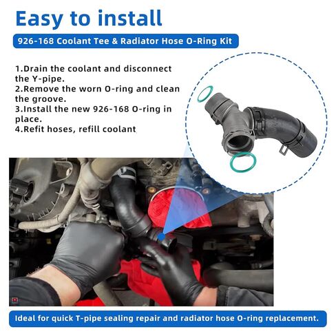 طقم حلقة على شكل حرف O لخرطوم التبريد وخرطوم المبرد 926-168 متوافق مع Ford F-150 3.5L 3.7L 5.0L، لـ 2011-2018 Mustang وLincoln Navigator يناسب DR3Z-8566-A، BC3Z-8590-F إصلاح تسرب خرطوم المبرد in Kuwait