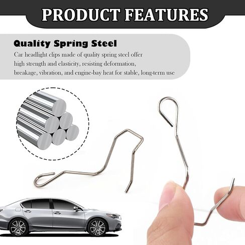 24PCS Car Headlight Retaining Clip with 12 Sizes,Portable Headlight Clips Retaining Spring Clips for Fastening Headlights Bulbs H1 H3 H4 H7,Universal Car Accessories in Saudi Arabia