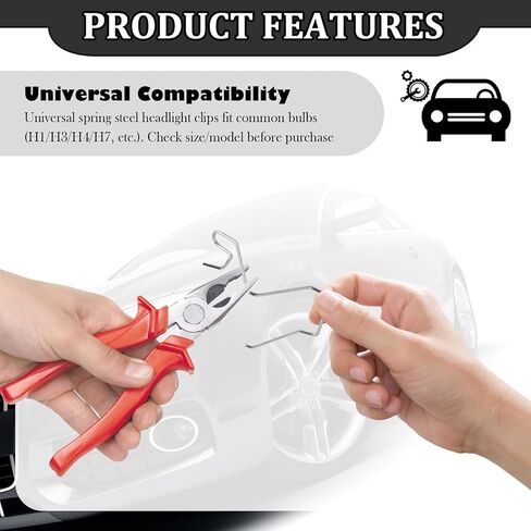 24PCS Car Headlight Retaining Clip with 12 Sizes,Portable Headlight Clips Retaining Spring Clips for Fastening Headlights Bulbs H1 H3 H4 H7,Universal Car Accessories in Saudi Arabia