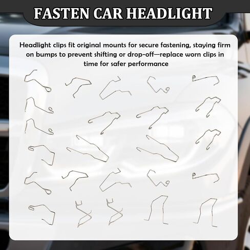 24PCS Car Headlight Retaining Clip with 12 Sizes,Portable Headlight Clips Retaining Spring Clips for Fastening Headlights Bulbs H1 H3 H4 H7,Universal Car Accessories in Saudi Arabia