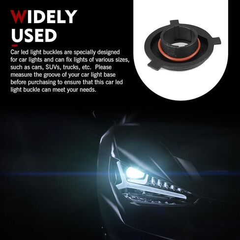 2 قطعة من قواعد محول إضاءة LED للسيارة H4، مقبس مضاد للاهتزاز ومقاوم للماء، حامل لمبة شفرة ملائمة بدقة مع حلقة إغلاق، استبدال لمبة ثابتة عالمية للسيارات (أسود) in Kuwait