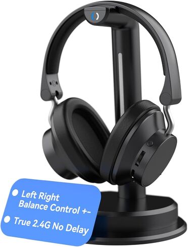 ANSTEN 【𝟐𝟎𝟐𝟒 𝐔𝐩𝐠𝐫𝐚𝐝𝐞𝐝】 Wireless Headphones for TV Watching with Digital Optical RCA AUX 2.4GHz Transmitter Charging Dock, 5 Sound Modes, 𝐁𝐚𝐥𝐚𝐧𝐜𝐞 Control, 𝐍𝐨 𝐀𝐮𝐝𝐢𝐨 𝐋𝐚𝐠 in Kuwait