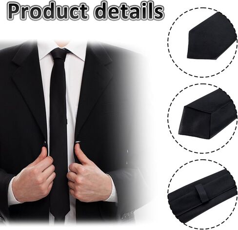 24 Packs Men's Tie Bulk Black Ties for Men Solid Color Men's Neckties Satin 3.15'' Tie Man Ties Formal Necktie for Wedding Business Graduation Formal Neck Tiess for Office in Saudi Arabia