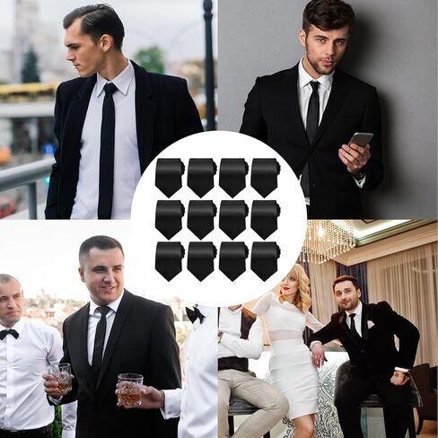 24 Packs Men's Tie Bulk Black Ties for Men Solid Color Men's Neckties Satin 3.15'' Tie Man Ties Formal Necktie for Wedding Business Graduation Formal Neck Tiess for Office in Saudi Arabia