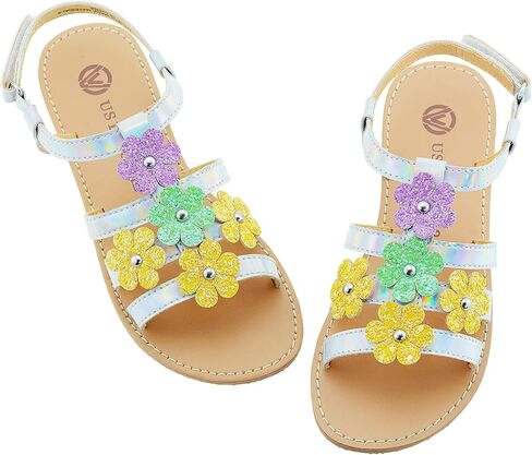 Girls Sandals Kids Strap Flat Sandals Open Toe Summer Flower Casual Shoes in Kuwait