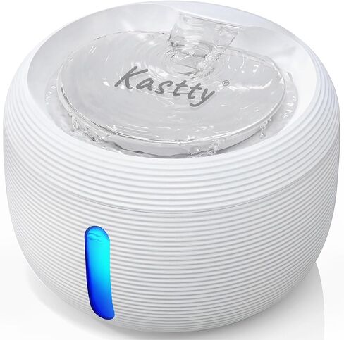 Kastty 3.5L/118 oz Cat Water Fountain, Large Capacity Quiet Pet Water Fountains for Cats Indoor Water Level LED Light Multi-Filtration BPA-Free, Automatic Cat Fountain Easy Cleaning FS77(Black) in Saudi Arabia