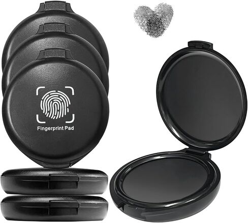 6 Pack Black Fingerprint Ink Pad, Premium Thumbprint Ink Pads for Notary Supplies, Identification, Security ID & Law Enforcement. in Saudi Arabia