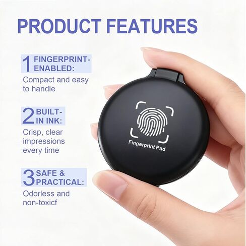 6 Pack Black Fingerprint Ink Pad, Premium Thumbprint Ink Pads for Notary Supplies, Identification, Security ID & Law Enforcement. in Saudi Arabia
