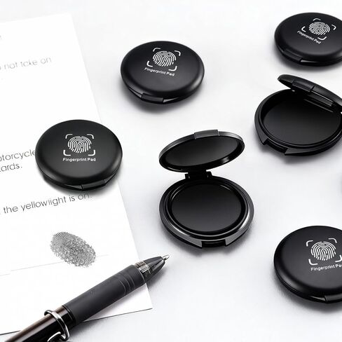 6 Pack Black Fingerprint Ink Pad, Premium Thumbprint Ink Pads for Notary Supplies, Identification, Security ID & Law Enforcement. in Saudi Arabia