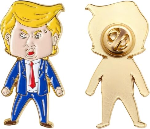 Happy Trump Face Pin, Funny Dance Meme Young Man Enamel Lapel Pins MAGA for Women Cartoon Backpack Bags Coat Accessories Friendship Jewelry in Saudi Arabia