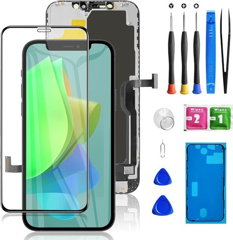 for iPhone 12 Mini Screen Replacement 5.4 Inch, Diykitpl 3D Touch LCD Digitizer Screen for A2176, A2398,A2399,A2400 with Repair Tools Kit+Magnetic Screw Mat+Screen Protector+Waterproof Seal in Saudi Arabia