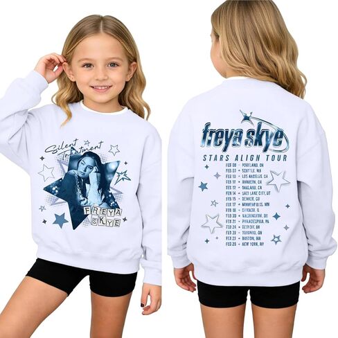 سويت شيرت Fre-ya Skye Stars Align Tour للأطفال من Fre-ya Skye Merch هوديس بلوزات جرافيك عصرية لعمر 4-13 سنة in Kuwait