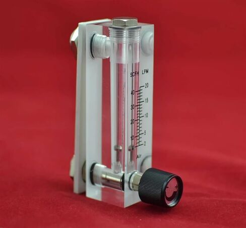 LZM-6T 2-20LPM/4-40SCFH panel type acrylic flowmeter(flow meter) with adjust valve bass fitting Female G1/4" Male M18*1.5 in Saudi Arabia