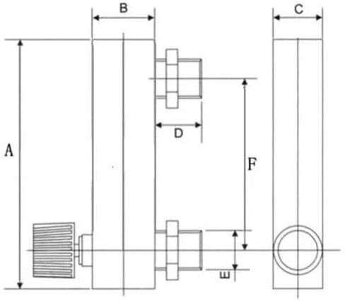 LZM-6T 2-20LPM/4-40SCFH panel type acrylic flowmeter(flow meter) with adjust valve bass fitting Female G1/4" Male M18*1.5 in Saudi Arabia