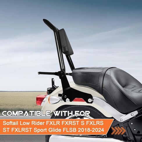 AUFER Detachable Passenger Backrest Sissy Bar Luggage Rack Set with Docking Hardware Kit Compatible with for Softail Low Rider FXLR FXRST S FXLRS ST FXLRST Sport Glide FLSB 2018-2024 in Saudi Arabia