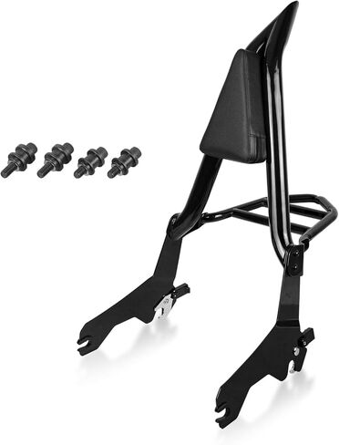 AUFER Detachable Passenger Backrest Sissy Bar Luggage Rack Set with Docking Hardware Kit Compatible with for Softail Low Rider FXLR FXRST S FXLRS ST FXLRST Sport Glide FLSB 2018-2024 in Saudi Arabia