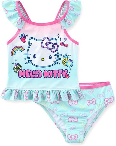 Hello Kitty Sanrio Girls UPF 50+ Bathing Suit Tankini and Bikini Bottom Swimsuit Set for Big Kids in Saudi Arabia