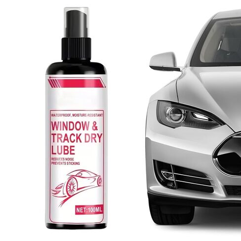 Auto Grease,100ML Window Dry Lube,Waterproof Anti-Moisture Car Window Lubricant Spray - for Noise Reduction Stainless Steel Alloy Sliding Tracks Tractor Vehicle in Saudi Arabia