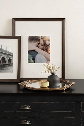 Kate and Laurel Arendahl Vintage Oval Mirrored Decorative Tray; 17 x 10; Antique Gold; Traditional Ottoman Tray for Living Room Home Decor with Ornate Detailing in Saudi Arabia