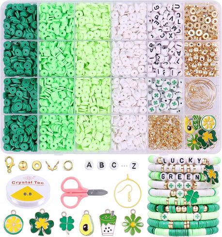 WUOLLGESS 3500PCS حبات الطين الوردي لمجموعة سوار ، حبات Heishi لصنع المجوهر in Saudi Arabia