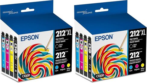 EPSON 212 Claria Ink High Capacity Black & Standard Color Cartridge Combo Pack (T212XL-BCS) Works with WorkForce WF-2830, WF-2850, Expression XP-4100, XP-4105 in Kuwait