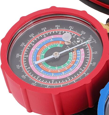 مجموعة مقاييس متعددة من سبائك الألومنيوم، مقياس الضغط العالي والمنخفض، مقياس مشعب تبريد التيار المتردد مع برغي معايرة لمحول قارنات خراطيم R134 R22 R410A R404 in Kuwait