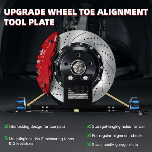 Upgraded Wheel Alignment Tool Kit- Automotive Wheel Alignment Tool Without Removing Calipers,Toe Alignment Tool Plates with 2 Imperial Measuring Tapes,Compatible with Most Cars, Trucks, and SUVs in Saudi Arabia