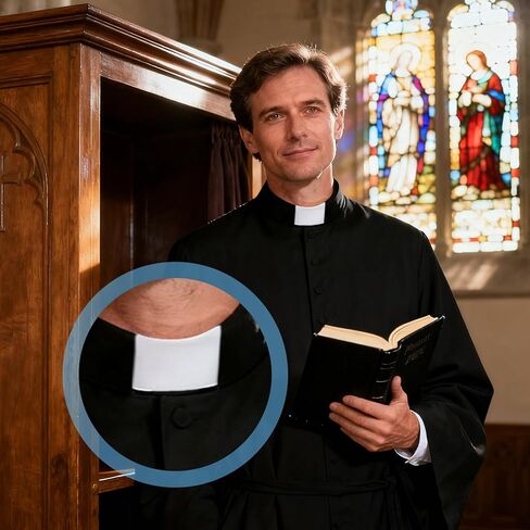 8pcs Tab Collar Inserts for Clergy Shirt, Plastic Semi Curved Priest Collar Stays Pastor Robes & Formal Dress Shirts for Men & Women (White) in Saudi Arabia