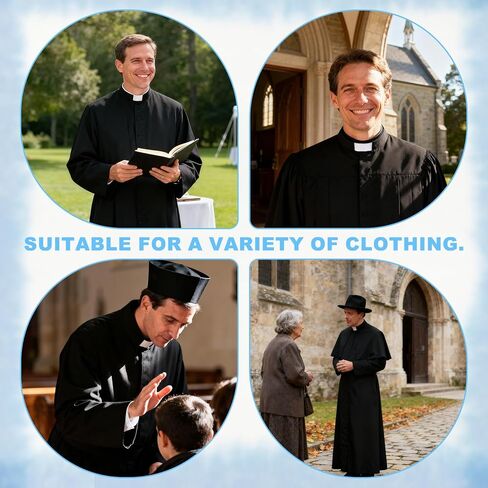 8pcs Tab Collar Inserts for Clergy Shirt, Plastic Semi Curved Priest Collar Stays Pastor Robes & Formal Dress Shirts for Men & Women (White) in Saudi Arabia