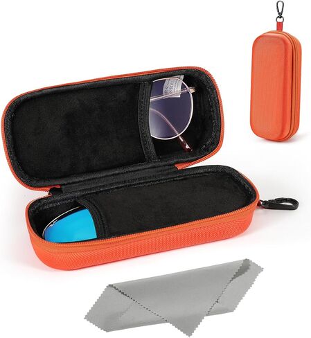 MoKo Double Eyeglass Case, Hard Shell Dual Glasses Case, Travel Sunglass Organizer with Zipper, Eyeglasses Storage Box in Saudi Arabia