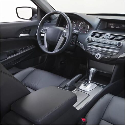 يناسب 2008-2012 Honda Accord غطاء وحدة التحكم المركزية الجلدية غطاء مسند الذراع باللون الأسود in Kuwait
