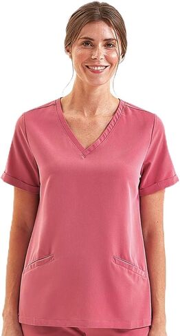 Onna - Women's Invincible V-Neck Stretch Scrub Top with Front Pockets in Saudi Arabia