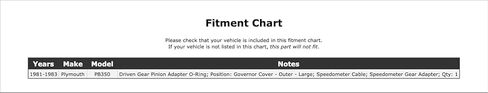 Speedometer Driven Gear Seal Compatible With Plymouth PB350 1983 1982 1981 P-3518737 in Saudi Arabia
