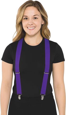 Beistle Purple Suspenders – Adjustable Costume Suspenders, Classic Y-Back Clip-On Braces, Novelty Spirit Accessory for Halloween Costumes, Stage Performances, Photo Booth Props & Themed Party Wear in Saudi Arabia
