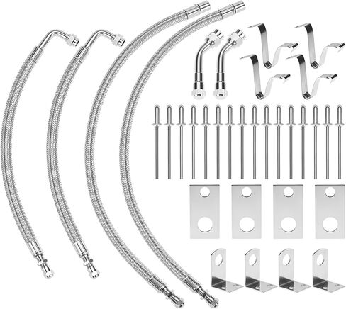 QWORK Dually Valve Stem Extenders Kit for 16-19.5" Dual Wheels Valve ,Tires Air Inflation for Motorhomes,Trailers, Trucks in Saudi Arabia