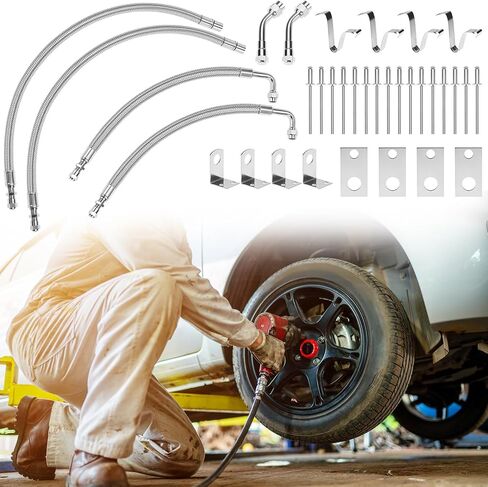 QWORK Dually Valve Stem Extenders Kit for 16-19.5" Dual Wheels Valve ,Tires Air Inflation for Motorhomes,Trailers, Trucks in Saudi Arabia