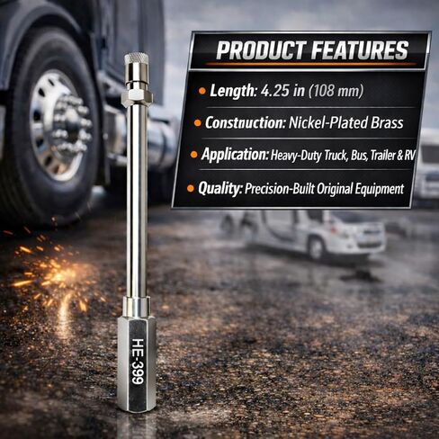 Haltec 4.25 Inch Long Valve Stem Extender Rods | Heavy Duty Tire Valve Extensions for Commercial Trucks, RVs, Trailers | Corrosion-Resistant Nickel Plated Finish in Saudi Arabia