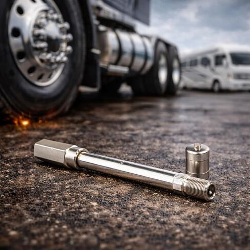 Haltec 4.25 Inch Long Valve Stem Extender Rods | Heavy Duty Tire Valve Extensions for Commercial Trucks, RVs, Trailers | Corrosion-Resistant Nickel Plated Finish in Saudi Arabia