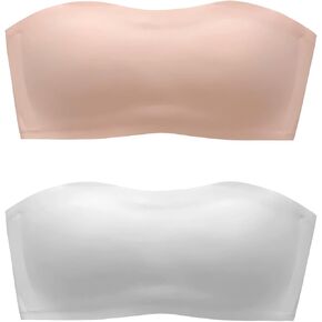 Strapless Bra for Teens Girls Strapless Bras Kids Tube Top Bandeau Bra 10-12 12-14 14-16 with Detachable Straps in Kuwait