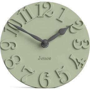 JONES CLOCKS® Hampstead Desk Clock | Freestanding | Sage Green | Elegant Raised Moulded Numerals | Ideal for Shelf Mantel Living Room Home Office or Bedside in Saudi Arabia