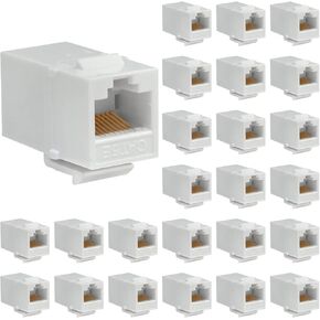 Cmple - Cat5e Inline Coupler Type Keystone Jack, Female to Female RJ45 Inline Coupler for Computer Networks, Laptops, Monitors - White in Kuwait