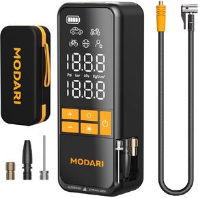 ضاغط هواء محمول منفاخ الإطارات - مضخة هواء محمولة أسرع 4 مرات بقوة 160 رطل لكل بوصة مربعة للسيارات - منفاخ إطارات لاسلكي مع مقياس - منفاخ إطارات محمول للسيارة والبيك اب والدراجة والمزيد in Kuwait